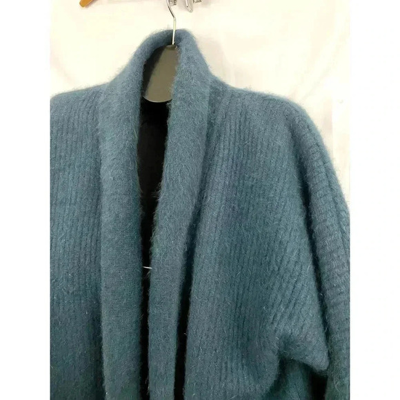 Blue Oversized Open Coat Angora Rabbit Fur Coat Chang Won L/XL - Picture 10 of 15